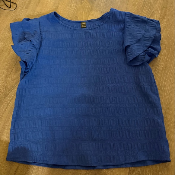 Blue Ruffled Sleeve Top - Picture 3 of 3